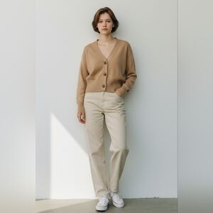FCT With Love Tan  Tie DownCardigan Sweater